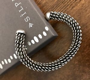 【送料無料】ブレスレット　アクセサリ&mdash;　スターリングシルバーカフブレスレットポップコーンフレックスsilpada sterling silver oxidized cuff bracelet b0708 htf rare popcorn flex｜hokushin