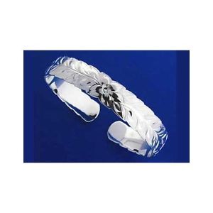 【送料無料】ブレスレット　アクセサリ―　925hawaienブレスレットマンシェットplumeria fleurマイリfeuille decoupeesargent 925 hawaen bracelet manchette plumeria fleur maile feuille