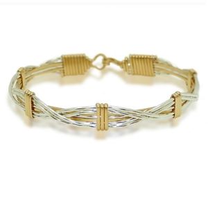 【送料無料】ブレスレット アクセサリ— ブレスレットシルバーゴールドラップミラーサンズronaldo sands of time 325 bracelet silver mirror effect with gold wraps|hokushin