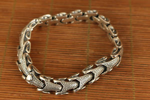 【送料無料】ブレスレット　アクセサリ―　ファッションスターリングシルバーブレスレットchinese fashion sterling silver 925 carved snake bracelet collectable