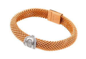 【送料無料】ブレスレット アクセサリ― 925ssマイクロczイタリアブレスレット925 ss rose gold plated oval micro pave clear cz beaded italian bracelet