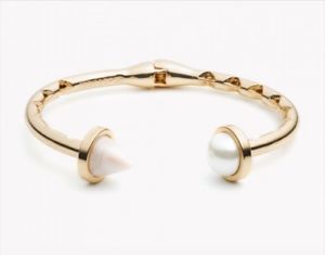 【送料無料】ブレスレット　アクセサリ―　エディボルゴパールスイングゴールドカフeddie borgo inlaid pearl hinged gold cuff