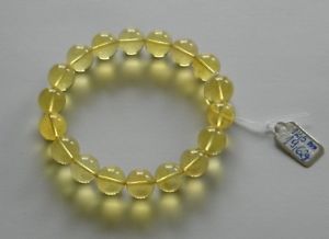 【送料無料】ブレスレット　アクセサリ―　バルトブレスレットラウンドビーズレモンｇハンドメイドbaltic amber bracelet round beads 12,5 mm lemon 19,62g genuine handmade 31,187円