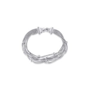 【送料無料】ブレスレット　アクセサリ―　マルチチェーンベゼルステーションブレスレットホワイトセットmulti chain cz bezel set station bracelet white vermeil 29,237円