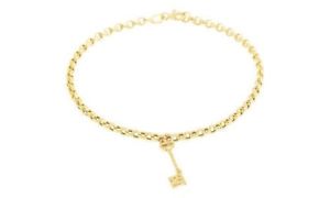 【送料無料】ブレスレット アクセサリ— レディースkイエローゴールドキーチャームブレスレット ladies 14k yellow gold love is the key charm bracelet|hokushin