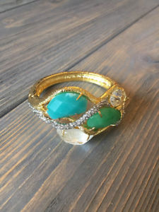 【送料無料】ブレスレット　アクセサリ&mdash;　グリーンブレスレットドルalexis bittar green stone crystal bracelet retail 560｜hokushin