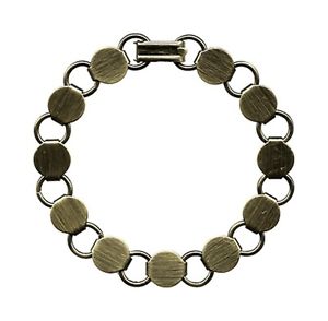 【送料無料】ブレスレット　アクセサリ―　アンティークブレスレットブランクフォームパッドカボションビーズ50 antiqued brass bracelet blank form ~13 pads~add cabochons beads 82 length