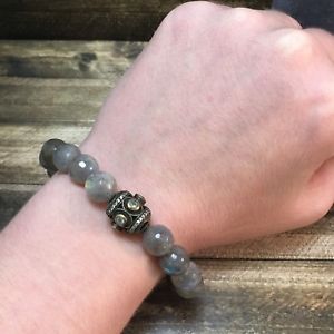 【送料無料】ブレスレット　アクセサリ&mdash;　ゴールドベラストレッチブレスレットnwt tat2 gold labradorite bela oval stretch bracelet w orig pkging b292｜hokushin 29,237円