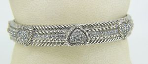 【送料無料】ブレスレット　アクセサリ―　グラムジュディスアルジェントマッシフジルコンクール487 grammes judith ripka argent massif zircon cubique 3 coeur charnires 32,370円