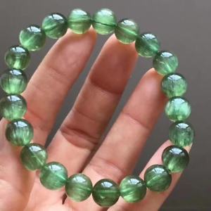 【送料無料】ブレスレット アクセサリ— ラウンドビーズブレスレットnatural green apatite cat eye crystal round beads bracelet 10mm aaa|hokushin