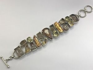 【送料無料】ブレスレット アクセサリ— ハンドメイドスターリングシルバーマルチカラーブレスレットhandmade sterling silver abstract multi color bracelet|hokushin