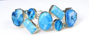 【送料無料】ブレスレット アクセサリ— ターコイズトルコメノウラインストーンブレスレットsterling silver multistone quartz crystal turquoise agate rhinestone bracelet|hokushin