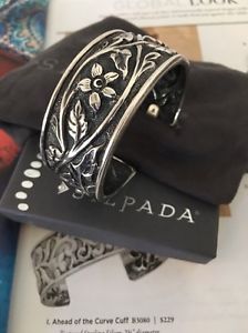 【送料無料】ブレスレット　アクセサリ―　スターリングカフブレスレットsilpada b1475 sterling floral cuff bracelet rare 35,087円