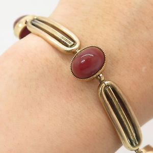 【送料無料】ブレスレット　アクセサリ―　ファッションゴールドリアルカネリンクブレスレットantq germanykj fashion rolled gold real carnelian link bracelet 7 34
