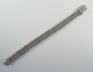 【送料無料】ブレスレット　アクセサリ―　8925リンク925 sterling silver flat woven link bracelet with safety clasp 8 long