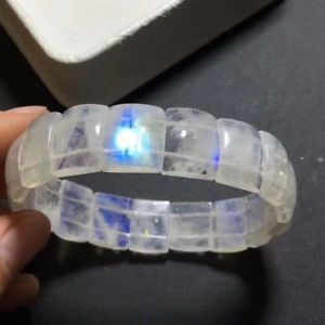 【送料無料】ブレスレット　アクセサリ&mdash;　ブレスレット16x10mm aaaanatural moonstone blue light crystal rectangle beads woman bracelet 16x10mm aaaa｜hokushin