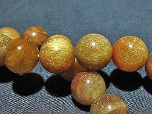 【送料無料】ブレスレット　アクセサリ―　ブロンズゴールデンルチルラウンドブレスレット14mm rare 3a natural bronze golden rutilated quartz round bracelet gift bl5853