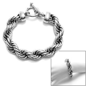 【送料無料】ブレスレット　アクセサリ―　スターリングシルバーインチワイドツイストロープブレスレットstunning 925 sterling silver 875 inch wide braided twist rope bracelet