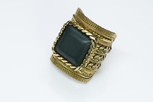 【送料無料】ブレスレット　アクセサリ―　ビンテージメタルチェーンレザーカフブレスレットvintage metal chain leather cuff bracelet