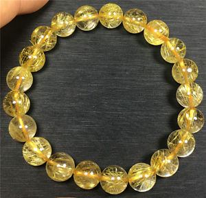 【送料無料】ブレスレット　アクセサリ―　ゴールデンルチルラウンドビーズブレスレットnatural golden rutilated quartz crystal round beads bracelet 9mm aaaaa