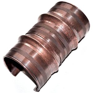 【送料無料】ブレスレット　アクセサリ&mdash;　ビンテージカフブレスレットレアrare vintage ethnic cuff bracelet wrist force copper carved trinket｜hokushin 35,087円