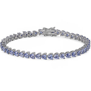 【送料無料】ブレスレット　アクセサリ―　タンザナイトハートスターリングシルバーブレスレットbeautiful tanzanite heart 925 sterling silver bracelet 8 38,987円