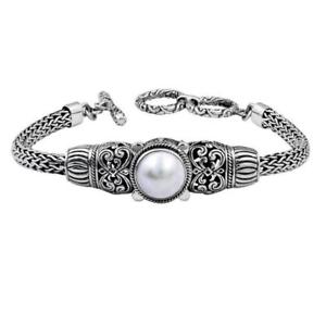 【送料無料】ブレスレット　アクセサリ―　スターリングシルバーブレスレットマベsterling silver bracelet with mabe pearl ab1020pe
