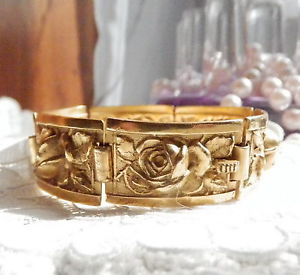 【送料無料】ブレスレット　アクセサリ―　ブレスレットバラパターンarticule bracelet circa 1920 gold plated roses pattern