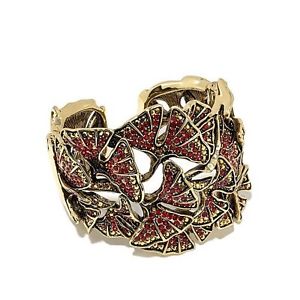 【送料無料】ブレスレット　アクセサリ―　ハイジカフブレスレットドルheidi daus ginkgo leaf bronzetone pave crystal 634 cuff bracelet hsn 289