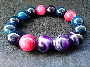 【送料無料】ブレスレット　アクセサリ―　ドラゴンラウンドビーズブレスレット14mm rare 5a natural multicolor dragon agate round beads bracelet gift bl5012a