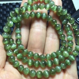 【送料無料】ブレスレット　アクセサリ―　サークルクリスタルラウンドビーズブレスレットnatural green apatite cat eye three circle crystal round beads bracelet 6mm aaa 40,937円