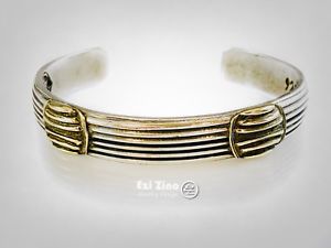 【送料無料】ブレスレット アクセサリ― グリルストライプモチーフソリッドスターリングシルバーカフブレスレットgrill stripes motif brass amp; solid sterling silver 925 cuff bracelet by ezi zino