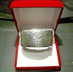 【送料無料】ブレスレット アクセサリ— ソリッドカフブレスレット1,14 solid 999 pure silver hammered cuff bracelet hand made 403g|hokushin