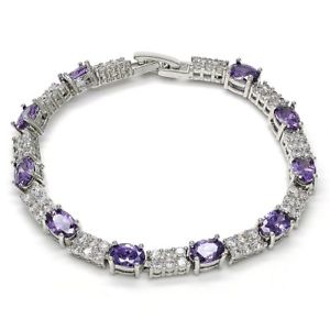 【送料無料】ブレスレット　アクセサリ―　スターリングシルバーアメジストブレスレットオンライン925 sterling silver natural gemstone amethyst amp; cz bracelet online gift jewelry 38,987円