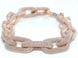 【送料無料】ブレスレット　アクセサリ―　ローズゴールドスターリングシルバーリンクブレスレットrose gold plated sterling silver link bracelet