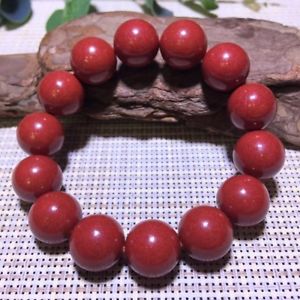 【送料無料】ブレスレット　アクセサリ―　ストレッチラウンドビーズブレスレットnatural red cinnabar crystal stretch round beads bracelet 16mm 46,788円