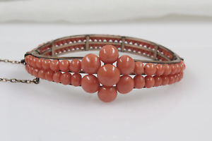 【送料無料】ブレスレット　アクセサリ―　コーラルコーラルサーモンアンティークアールヌーボーブレスレットbeautiful bracelet with coral coral salmon antique art nouveau