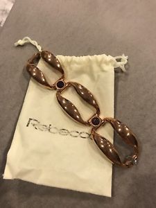 【送料無料】ブレスレット　アクセサリ―　wrebeccaイタリアローズゴールドpltd lgリンクアメジストブレスレットbrand wpouch rebecca made in italy rose gold pltd lg link amethyst bracelet