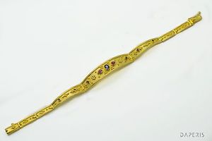 ブレスレット アクセサリ— 925スターリング22kビザンチンブレスレットルビーサファイアbyzantine bracelet rubies sapphires 925 sterling silver 22k gold plated ブレスレット アクセサリ— 925スターリング22kビザンチンブレスレットルビーサファイアbyzantine bracelet rubies sapphires 925 sterling silver 22k gold plated
