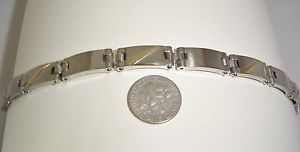 【貨物輸送無料】腕輪 付属品― stainless steel and 14k solid yellow gold bracelet203astainless steel and 14k solid yellow gold bracelet 203a ジュエリー・アクセサリー-男女兼用アクセサリー-ブレスレット