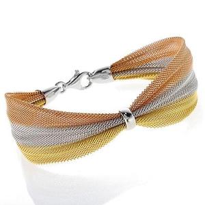【送料無料】ブレスレット　アクセサリ―　ニューメッシュリボンブレスレット metal and mesh ribbon bracelet