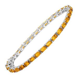【送料無料】ブレスレット　アクセサリ&mdash;　シトリンスターリングシルバーテニスブレスレット5 78 ct natural citrine emeraldcut tennis bracelet in sterling silver｜hokushin