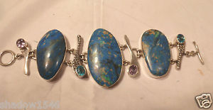 【送料無料】ブレスレット　アクセサリ―　lapis lazuli blue925スターリング7 12ブレスレットlapis lazuli blue 925 solid sterling silver 7 12 bracelet