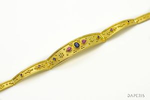 ブレスレット アクセサリ— 925スターリング22kビザンチンブレスレットルビーサファイアbyzantine bracelet rubies sapphires 925 sterling silver 22k gold plated ブレスレット アクセサリ— 925スターリング22kビザンチンブレスレットルビーサファイアbyzantine bracelet rubies sapphires 925 sterling silver 22k gold plated