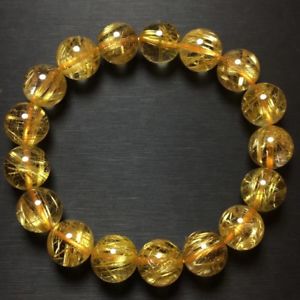 【貨物輸送無料】腕輪 佩び物― ルチルブレスレット123mmaaaanatural gold rutilated quartz crystal round beads bracelet 123粍 aaaa