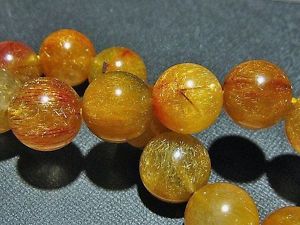 【貨物輸送無料】腕輪 佩び物― ゴールデンルチルラウンドブレスレット15粍 rare 5a natural titin golden rutilated quartz round bracelet gift bl5776