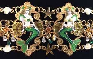 【送料無料】ブレスレット　アクセサリ―　mermaid linkエナメルラインストーンbraceletfjtリッツランチlunch at the ritz beneath the sea mermaid link enamel rhinestone bracelet,fjt