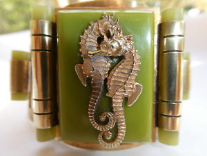【貨物輸送無料】腕輪 佩び物― 1935ジーンpainleveタツノオトシゴベークライトブレスレットbracelet with seahorses bakelite and copper by jean painleve circa 1935