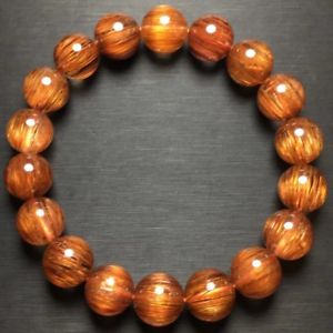 【送料無料】ブレスレット　アクセサリ&mdash;　ルチルブレスレット112mmaaaanatural copper rutilated quartz crystal round beads bracelet 112mm aaaa｜hokushin