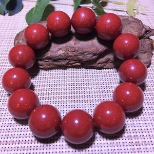 【貨物輸送無料】腕輪 佩び物― ストレッチラウンドビーズブレスレットnatural red cinnabar crystal stretch round beads bracelet 18粍